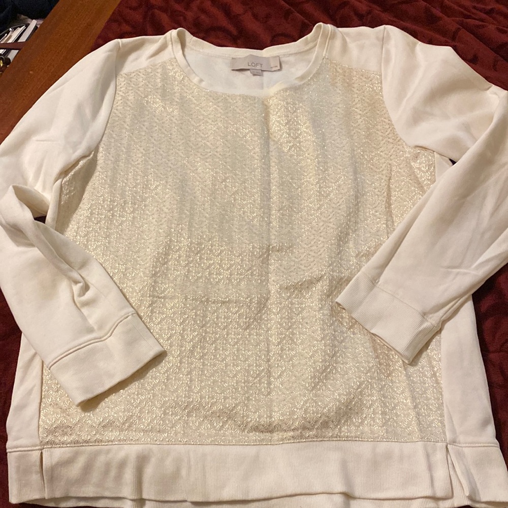 Golden thread fleece crewneck